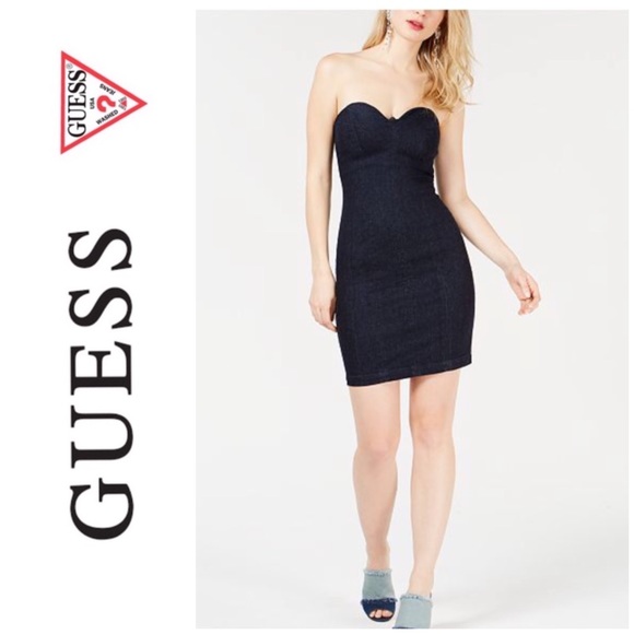 guess denim bodycon dress